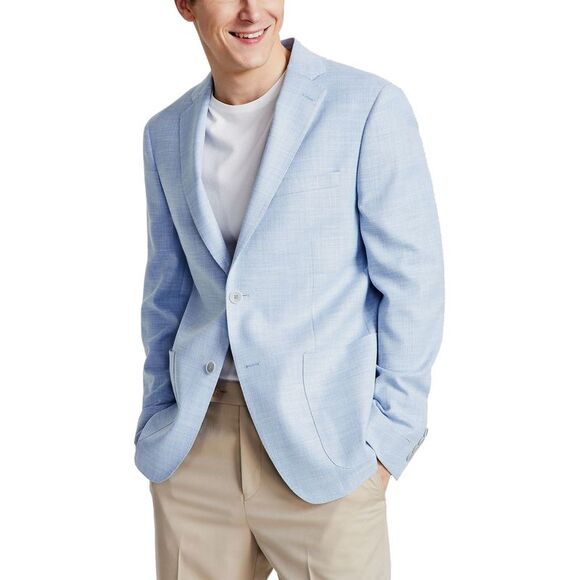 Calvin Klein Mens Slim-Fit Melange Sport Coat 40 Regular Light Blue Blazer - NWT